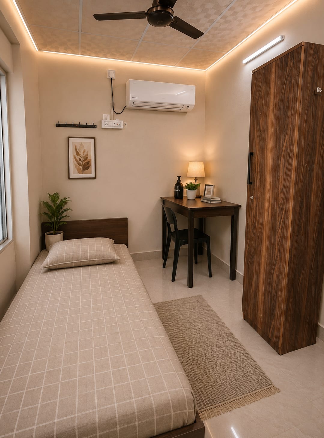 AC Single Room at Bharat PG